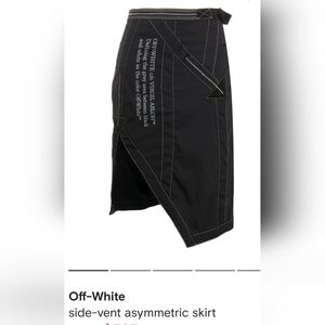 Off-White Black Women's Skirt With Contrast Stitching.